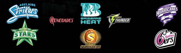 logos of the teams that compete in the big bash league