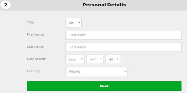 Betway personal details