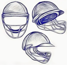Cricket Helmet Illustrations