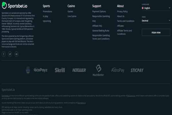 Sportsbet.io website overview