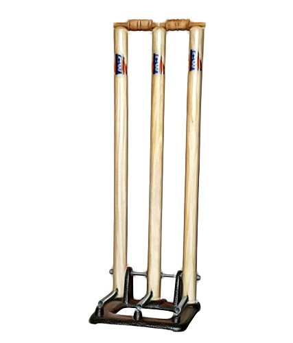 CW Professional Cricket Match Wicket Set with Stumps Bails Stand Base