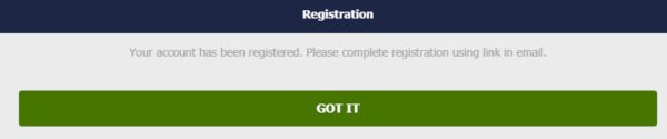 Betrally completion of registration