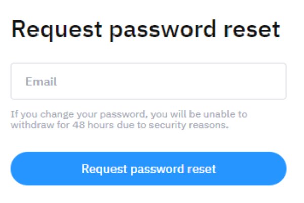 Bitcasino password reset
